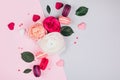 Composition of macarons and flowers Royalty Free Stock Photo