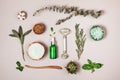 Composition made of natural components for self-care Royalty Free Stock Photo