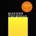 Composition of maundy thursday text and copy space on yellow and black background