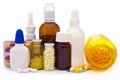 Composition of medicine bottles and pills Royalty Free Stock Photo