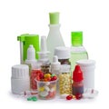 Composition of medicine bottles and pills Royalty Free Stock Photo