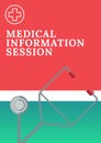 Composition of medicine and healthcare text over medical icons on red and green background