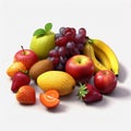 Mixed fruit white background