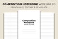 Composition Notebook Wide Ruled KDP Interior