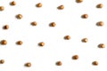 Composition of nuts pattern. Isolated top view.