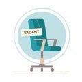 Composition with office chair and a sign vacant. Business hiring and recruiting concept Royalty Free Stock Photo