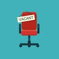 Office chair and a sign vacant Royalty Free Stock Photo