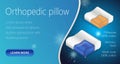 Composition Orthopedic Pillow. Vector Illustration