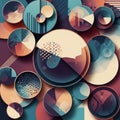 Composition with overlapping circles in various sizes featuring geometric Royalty Free Stock Photo