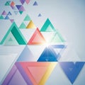 Composition with overlapping translucent triangles in varying Royalty Free Stock Photo