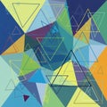 Composition of overlapping triangles in various sizes and colors, Royalty Free Stock Photo