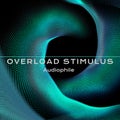 Composition of overload stimulus audiophile text over green waves on black background