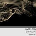 Composition of overload stimulus audiophile text over waves on black background