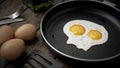 Egg with two yolks in the shape of a skull