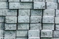 Composition of the pile of grey paving cement concrete make a industrial texture and background