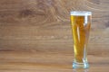 composition of pilsner glass with delicious clear beer o Royalty Free Stock Photo