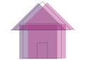 Composition of pink house icon on white background Royalty Free Stock Photo