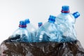 Composition with plastic bottles of mineral water. Plastic waste. Plastic bottles recycle background concept Royalty Free Stock Photo