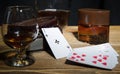 Composition of playing cards and male accessories
