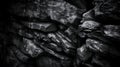 Abstract background featuring a black wall composed of coal