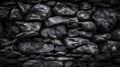 Abstract background featuring a black wall composed of coal