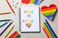 Composition for Pride and LGBTQ community concept Royalty Free Stock Photo