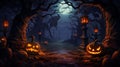 Composition of pumpkins for halloween holiday all saints day Royalty Free Stock Photo