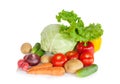 Composition with raw vegetables on white Royalty Free Stock Photo