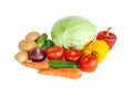 Composition with raw vegetables on white Royalty Free Stock Photo