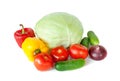 Composition with raw vegetables on white Royalty Free Stock Photo