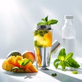 composition of recipe Minty Mango Mocktail drink