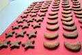 Pepper ginger mini biscuits in various forms. Red silicone