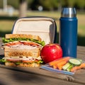 The composition represents a balanced and healthy lunch choice Royalty Free Stock Photo