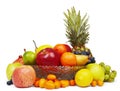The composition of the ripe fruit on white Royalty Free Stock Photo