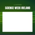 Composition of science week ireland text over blank card with copy space