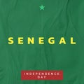 Composition of senegal independence day text over green background