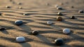 Composition showcases contrast between the hard smooth stones and the Royalty Free Stock Photo