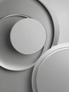 Modern Abstract Design Featuring Overlapping Circular Shapes in Shades of Grey, Emphasizing Simplicity and Elegance in Royalty Free Stock Photo