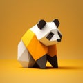 Minimalist Origami Panda Composition