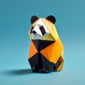 Minimalist Origami Panda Composition