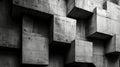 This composition showcases a textured concrete surface with geometric blocks protruding in a three-dimensional Royalty Free Stock Photo