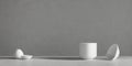 Composition of simple objects against plain background. Ai Generative