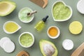 composition spa treatment avocado citrus. High quality photo Royalty Free Stock Photo