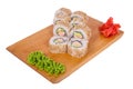 Composition of sushi with sesame and tuna