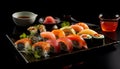 Composition sushi set. Japanese food Royalty Free Stock Photo