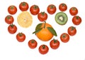 Composition symbolising love for fruits Royalty Free Stock Photo