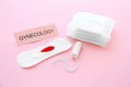 Composition with tampon and menstrual pads Royalty Free Stock Photo