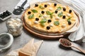 Composition with tasty homemade pizza Royalty Free Stock Photo