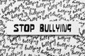 Composition with text Stop Bullying on white background, top view Royalty Free Stock Photo