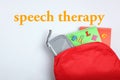 Composition on the topic of speech therapy. speech problems Royalty Free Stock Photo